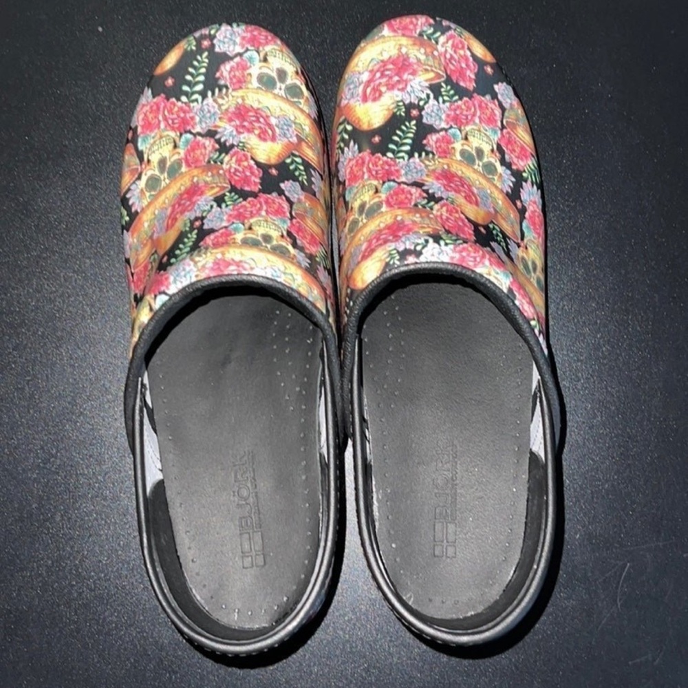 Björk Sugar Skull Leather Clogs